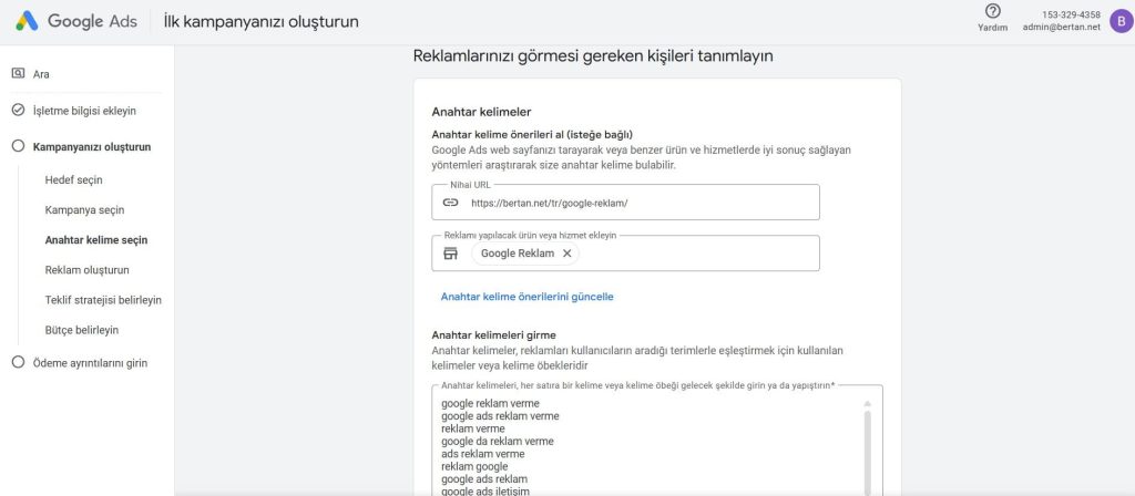 Google Ads - Anahtar Kelime Belirleme