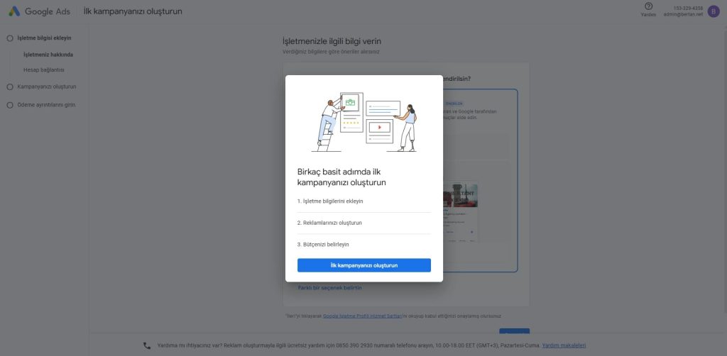 Google Ads Hesabı Oluşturma