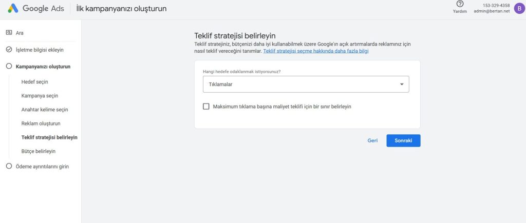 Google Ads - Teklif Stratejisi